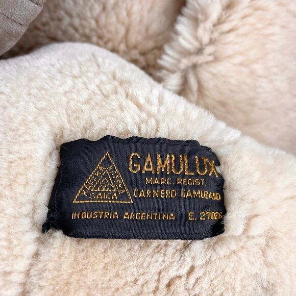 * Gamulux Argentinian Sherpa Lined Nubuck Button Front Coat Size M - Picture 8 of 8